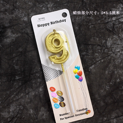 デジタルキャンドルケーキデコレーションゴールデンデジタルベーキングロングポールスレッドクリスタル誕生日キャンドルパーティー雰囲気用品|undefined