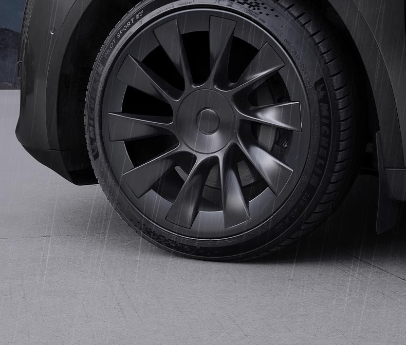 Suitable for Tesla Model Y Wheel Hub Cover 20inch Protective Cover Cyclone Wheel Rim Modification Accessories Black Other