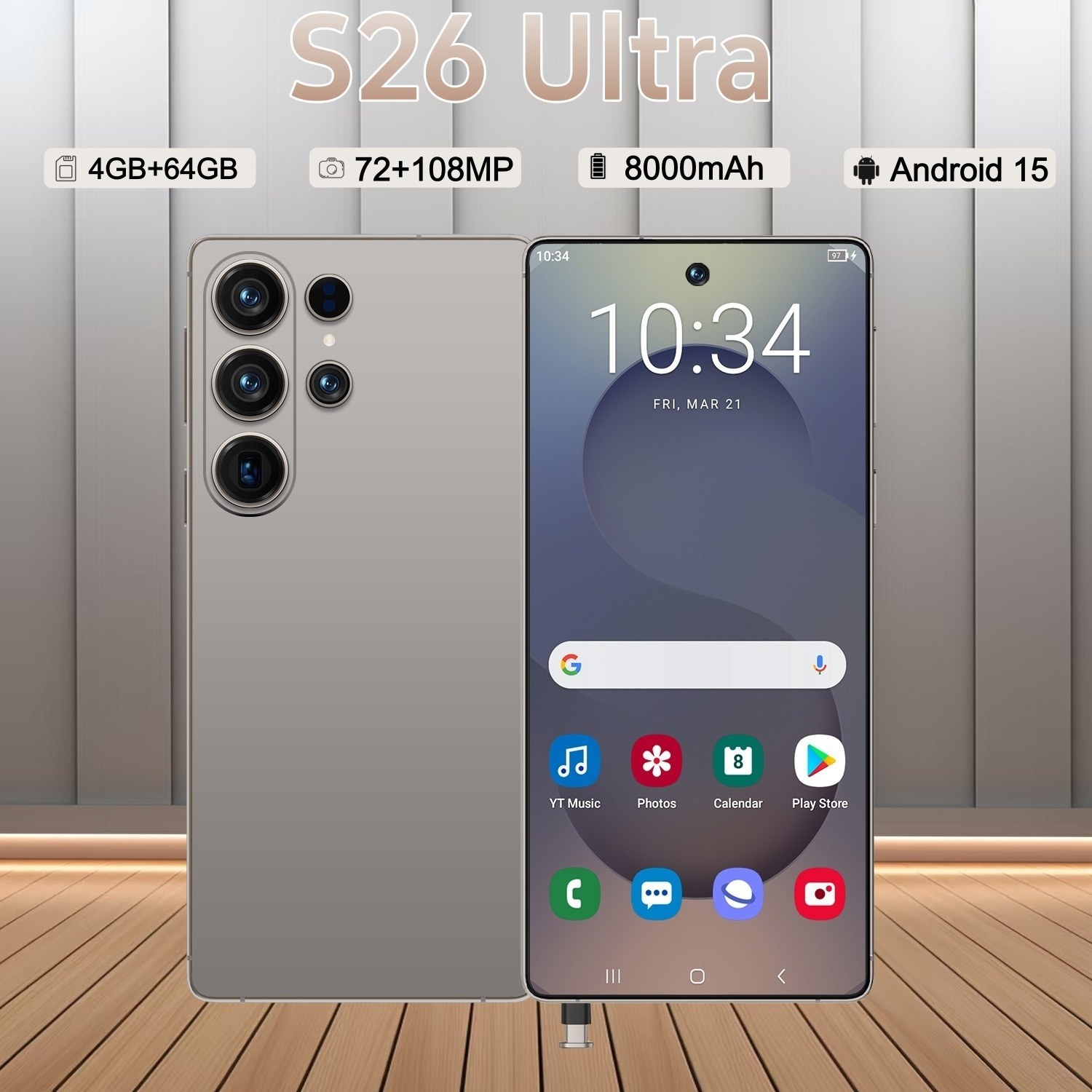 Cugo Cross-Border Smartphone S26 Ultra Built-In Pen All-In-One Android 8.1 True Perforation (1+16)