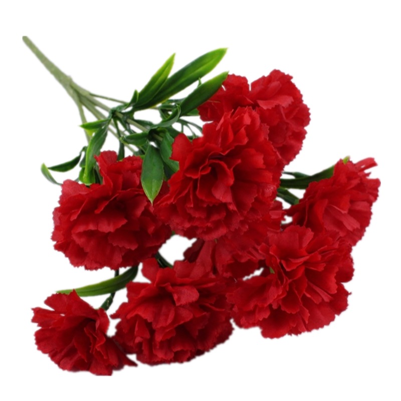 Venta directa de fábrica 11 Clavel artificial flor falsa Día DE LA Madre Día del Maestro regalo flor ingeniería fotografía decoración Flor de seda