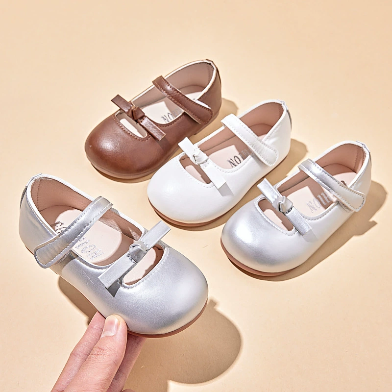 Детская обувь принцессы 0 1 год детская обувь для малышей на мягкой подошве нескользкая дикая обувь для девочек маленькая кожаная обувь детская обувь