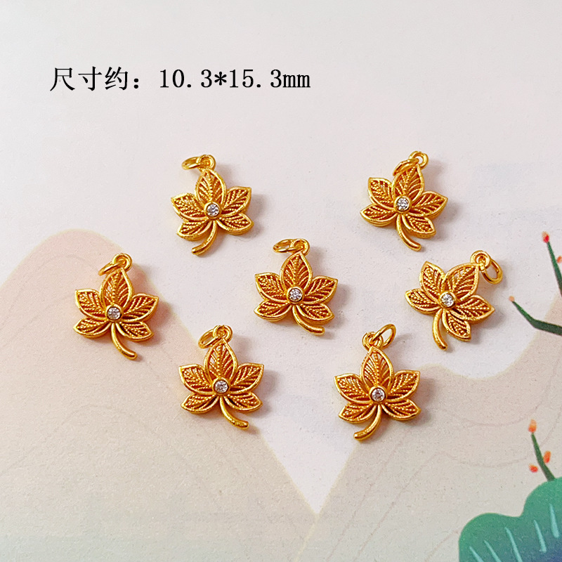 DIY Accessories S925 Silver Gold-Plated Small Drop Necklace Pendant Bracelet Charm Bead Spacer Loose Beads Jewelry Materials