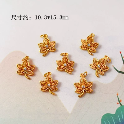 Zərgərlik ara hissələri — Gold-Plated Small Drop Necklace Pendant - maple-leaf-style