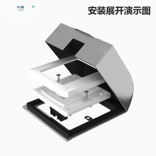 Metal stainless steel 86 type switch socket waterproof cover splash proof junction box with lock anti-theft bathroom air protection X20