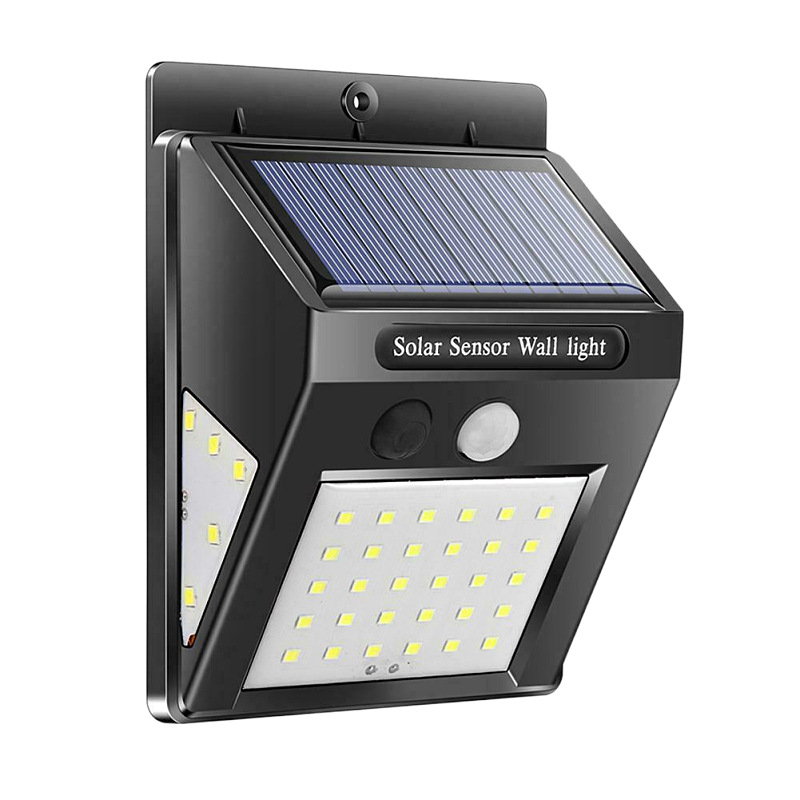 Amazon solar luminoso de tres lados 30 + 5 + 5LED lámpara de pared al aire libre impermeable jardín luz de emergencia luz del pasillo