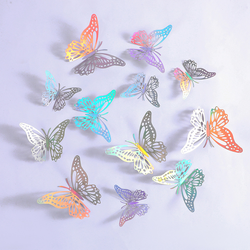 3d Butterfly Wall Stickers Colorful Metallic Decor For Home Party_voghion.com