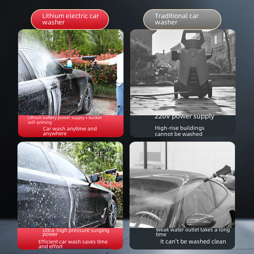 Electric Car Wash Gun Household Lithium Battery Wireless High-Pressure Water Gun Manufacturer Wholesale Cross-border Flower Irrigation Car Wash Machine