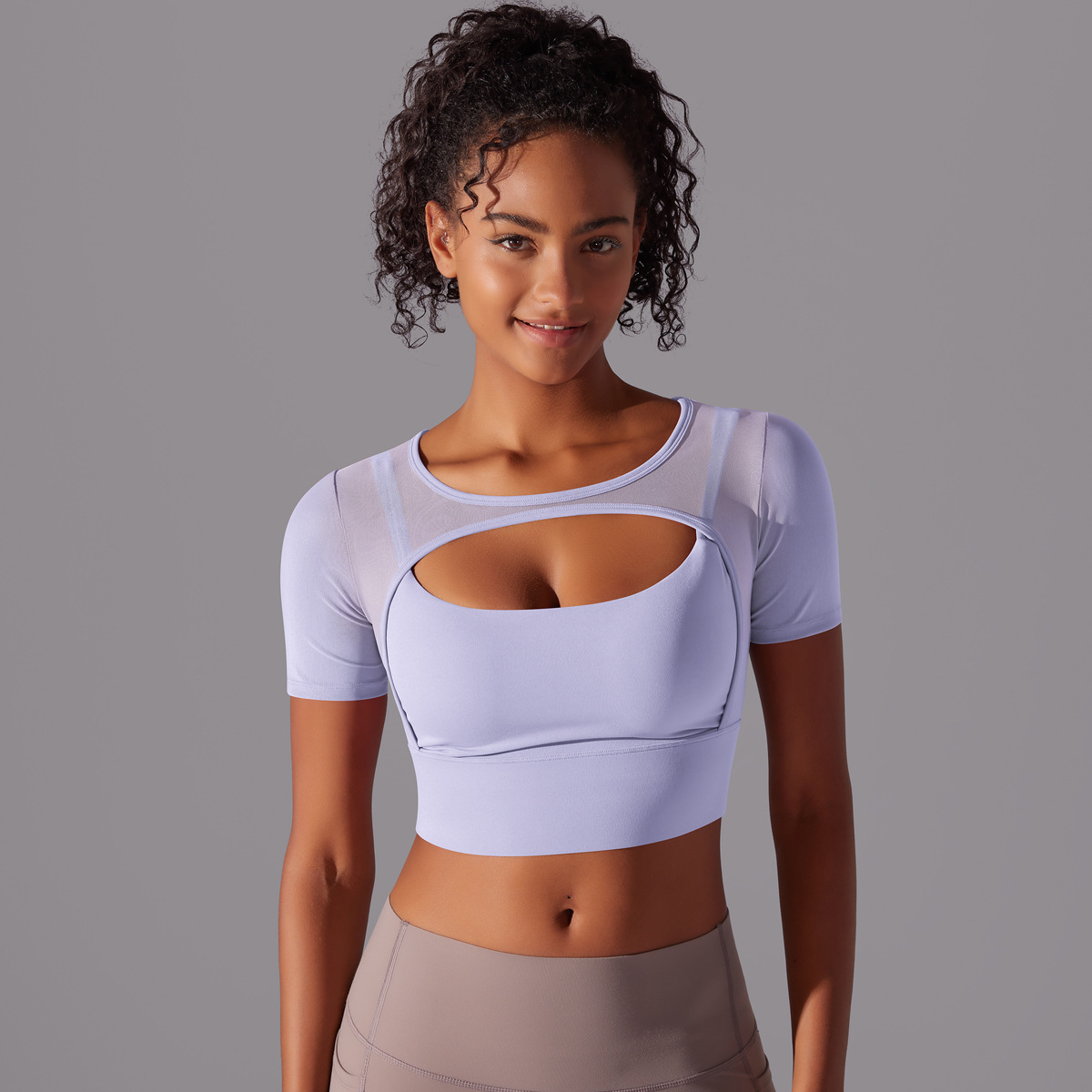 182g Weight Short Sleeve Sleeve Length Pullovers Placket Type Nylon, Spandex Fabric Type Short Top Length T-shirt Tops Type Yoga, Sports Occasion Round Neck Neckline Solid Color Pattern Women Gender Hollow Out Craft Fitness Sport Style Solid Color Nylon Spandex Round Neck Hollow Out Active Tops T-shirt 62