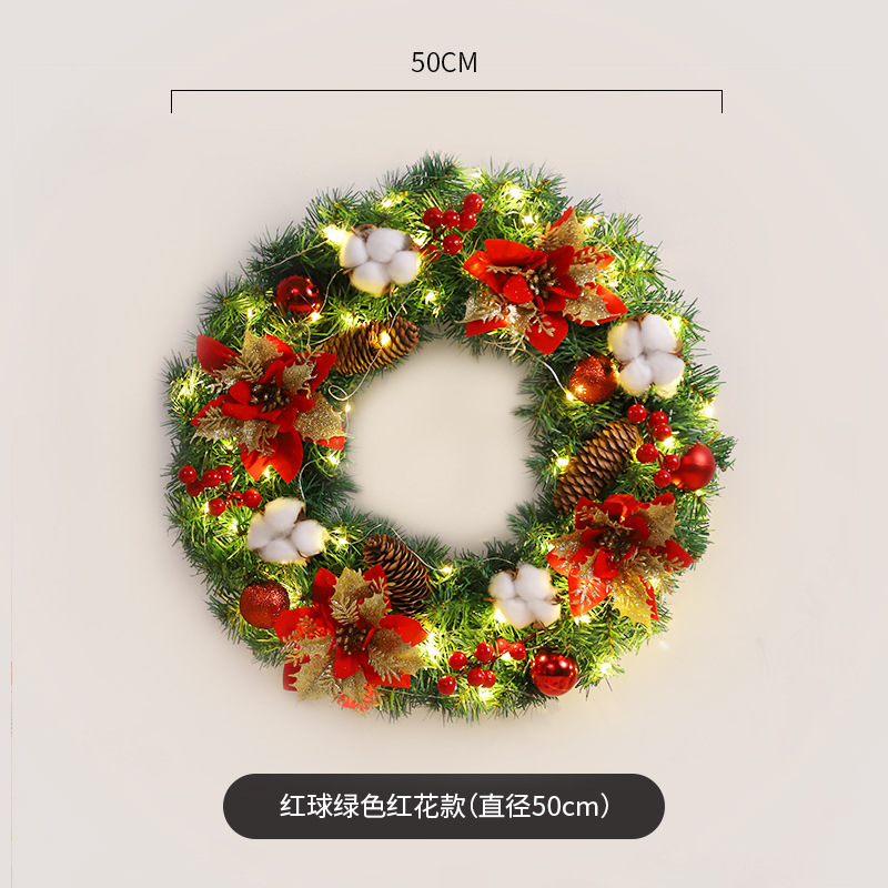 Navidad decoración Garland ratán 40/50/60cm Navidad decoración escena diseño puerta colgante ratán decoración suministros