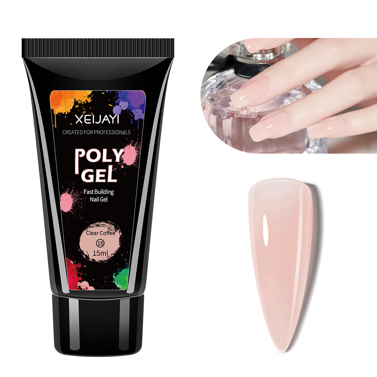 Extensión de cristal pegamento de fototerapia de uñas pegamento 15ml pegajoso diamante UV extensión rápida sin bandeja de papel fábrica al por mayor