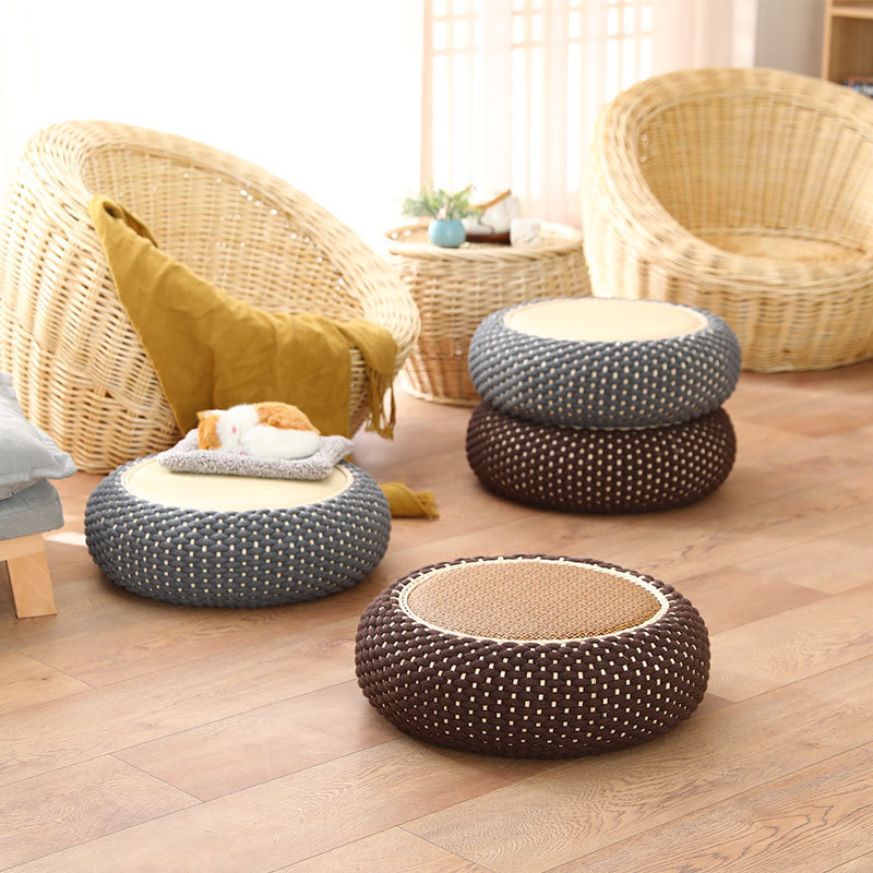 Living room floor tatami cotton velvet rope multi-color sitting Pier thickened Japanese and Korean style cushion Buddha worship meditation mat Futon