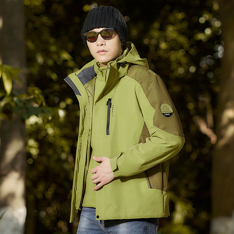 Winter Outdoor Couple Style Three-In-One 0.05kg Set of Jacket, Windproof, Water-Repellent, Breathable Mountaineering Jacket Group Purchase