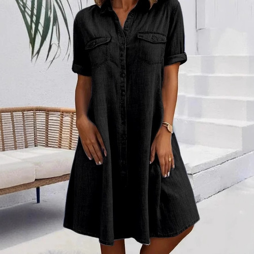 2025 cross-border Xiyin women's clothing, five-cent sleeve, loose European and American denim, large size, slim dress, European and American style