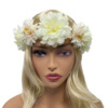 European -style wide -edge simulation flower peony flower headgear Hawaii beach resort, European and American bride photos of European and American brides