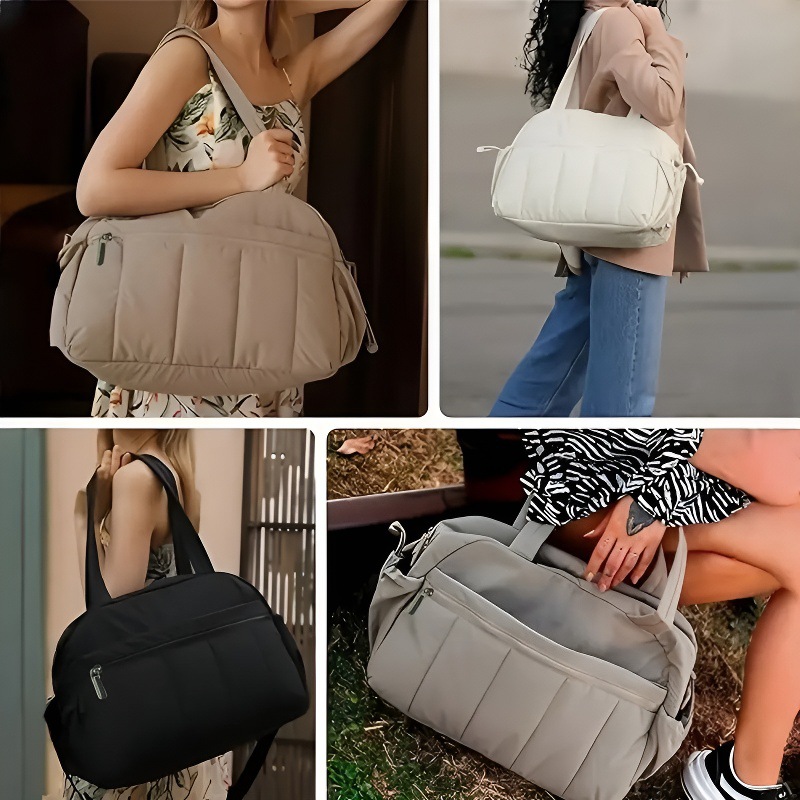 New Women's Nylon Tote Bag Large Capacity Travel Bag Portable Handbag Gym Bag Fashion Hand-Carry Bag - Thumbnail 3