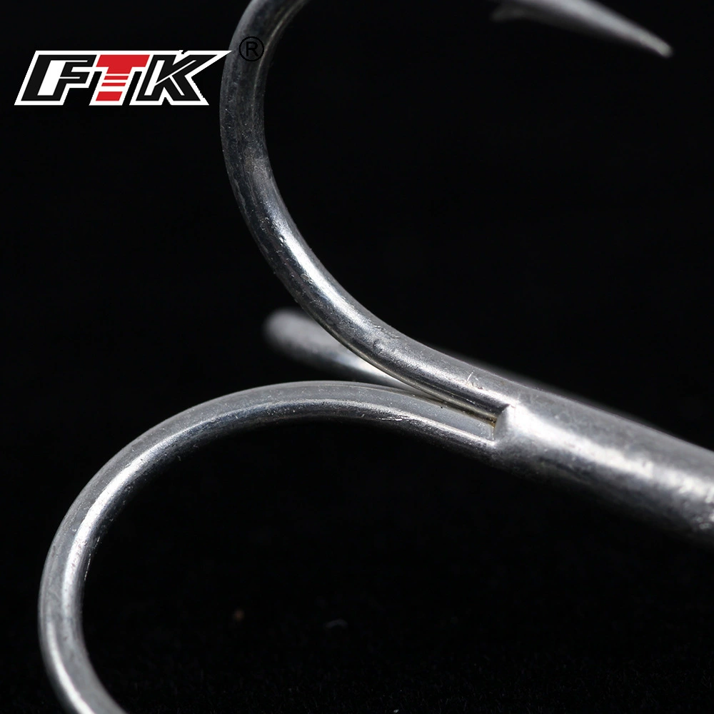 FTK three -book hook 10 tin -plated rust -proof sea hooks three anchor hooks remotely shot high -carbon steel with inverted cross -border wholesale
