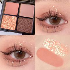 Four-Color Eyeshadow Palette Ins Super Hot Long-Lasting Bare Makeup Earth Tone Beginner Eye Makeup Nine-Color Glittery Sparkling Powder