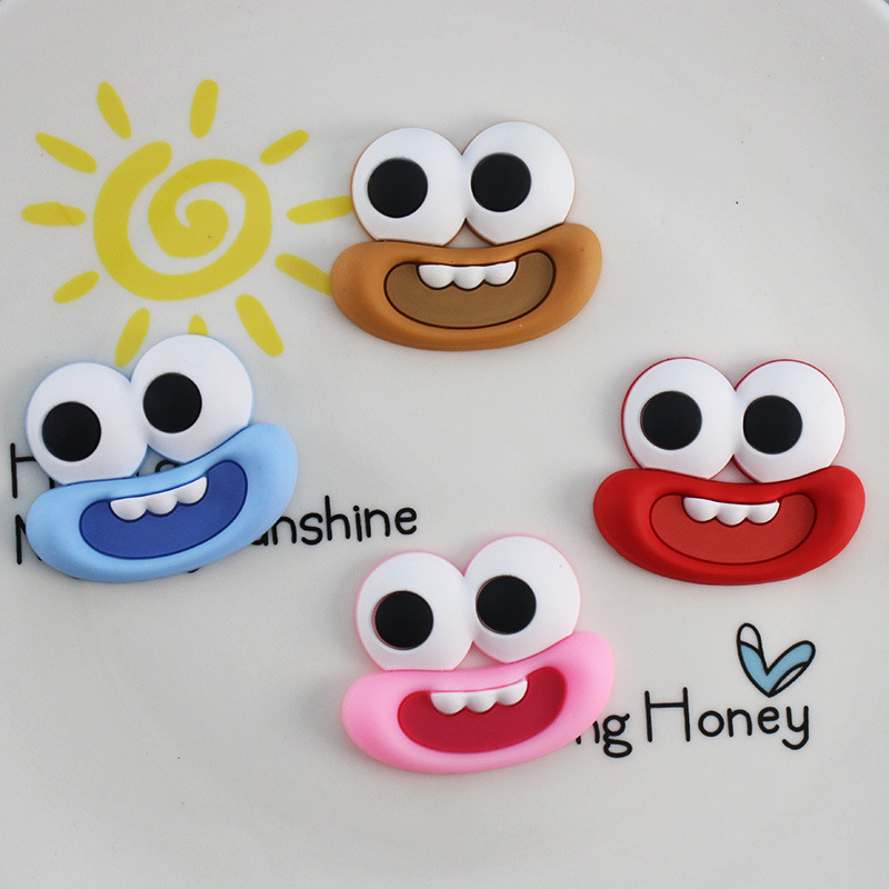 Cartoon Funny Mouth Eyes PVC Soft Adhesive Patch DIY Storage Box Water Cup Paste Phone Case Hairpin Decoration Accessories