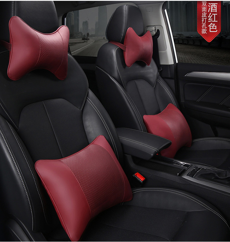 Car Headrest, Car Seat Neck Pillow, Car Lumbar Support Pillow, Backrest Bone Pillow, Car Logo, High Elasticity
