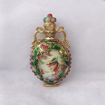 Антикварные разные тибетские антикварные драгоценные камни Jiulong Opera Pearl Snuff Bottle Bottle Penne Antique Old Crafts Live трансляция