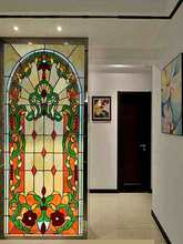 彩色教堂艺术玻璃隔断彩釉琉璃玄关彩晶立线透光喷绘屏风