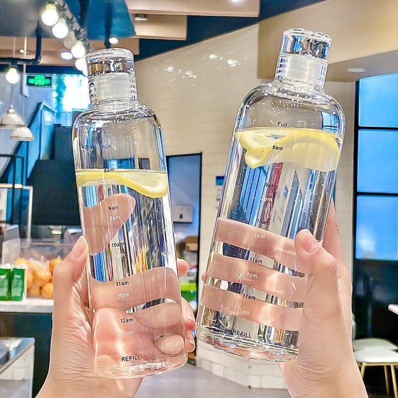 Ins-Style High Borosilicate Time-Scale Water Cup, Large-Capacity Glass Cup for Summer, High Aesthetic Value Tea Cup, Gift Cup