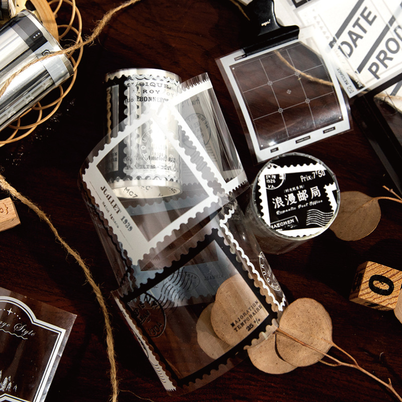 Crepúsculo máquina del tiempo serie cinta de PET película artística marco diario decoración material base 8