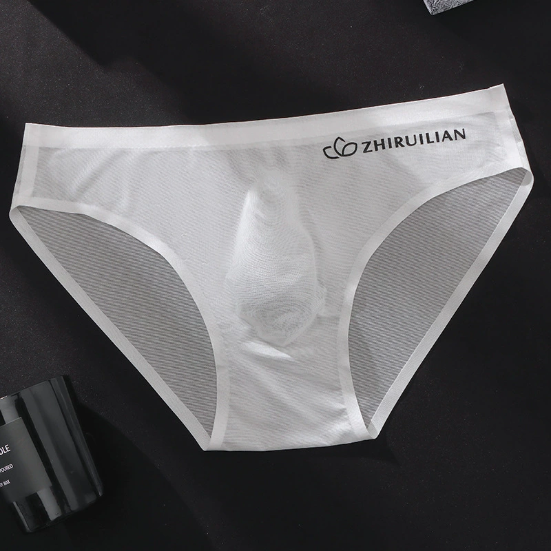 Men's Silk Breathable Underwear (ZHIRUILIAN) Seamless Sports Briefs, 2–3-way Stretch