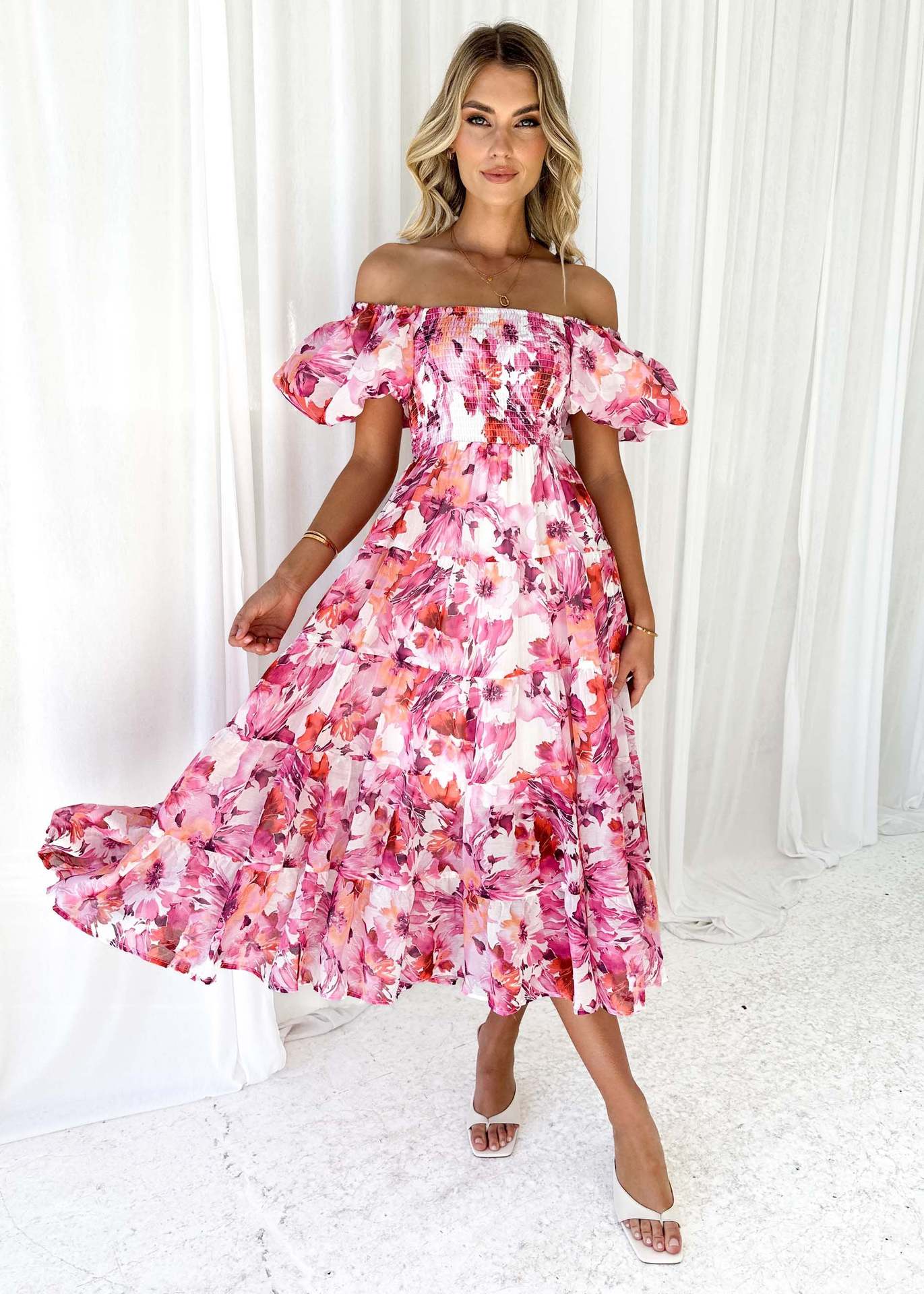 301g Weight Maxi Long Dress Dress Length Type Short Sleeve Sleeve Length Regular Dress Dresses Type Puff Sleeve Sleeve Type Polyester Fabric Type Mid Waist Waist Line Travel, Daily Occasion Boat Neck Neckline Regular Fit Fit Type Flower Pattern Summer, Spring Season Women's Gender Elegant, Classic Style Style Wholesale Women's Elegant Classic Style Flower Travel Daily Boat Neck Short Sleeve Regular Dress 47