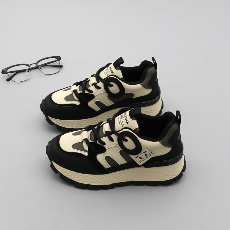 Stazione europea Waffle Gump scarpe da donna 2024 autunno e inverno nuove scarpe di marca alla moda casual e versatile con punta tonda stringata_voghion.com