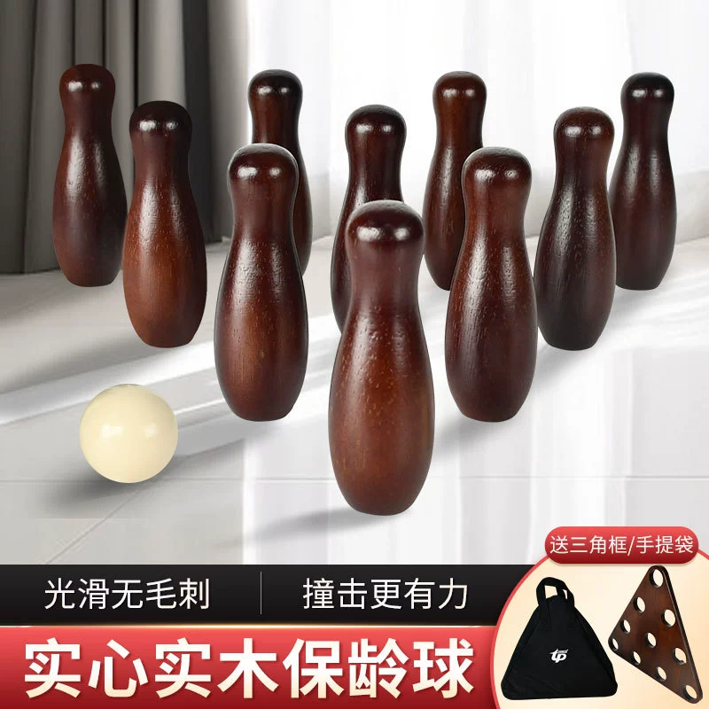 Набор игры костюма боулинга твердой древесины с таблицей шаффлебоард с сумкой