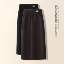咖色灯芯绒半身裙女秋冬款2024新款显瘦中长裙a字裙高腰包臀裙子