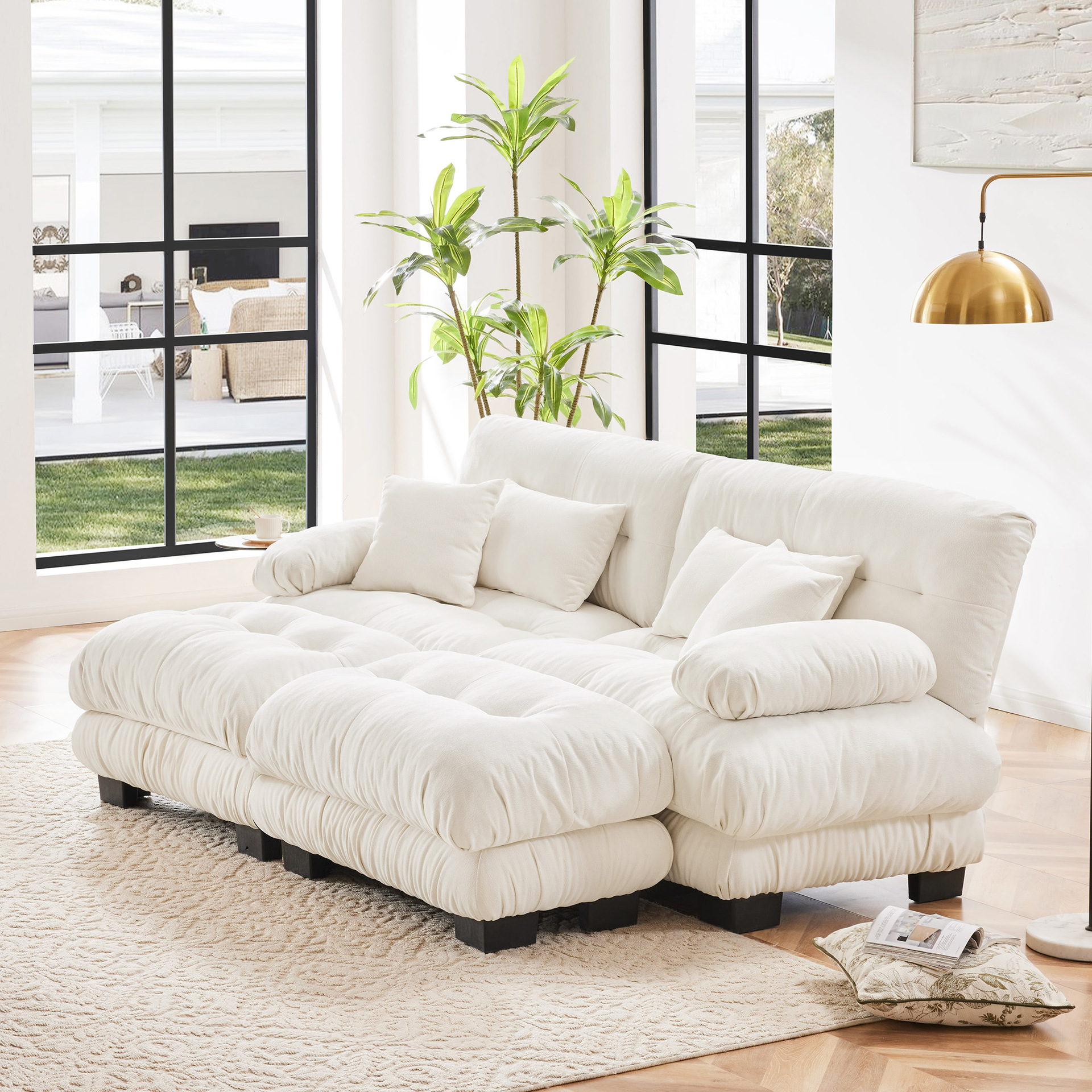 Taburete de pie de lujo ligero italiano taburete de sofá largo casero taburete de sofá de madera maciza pie de asiento taburete de sofá bloque de tofu
