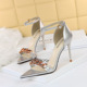 528-6 han edition high fashion with metal decorative metal chain diamond hollow out thin and sexy one word with sandals