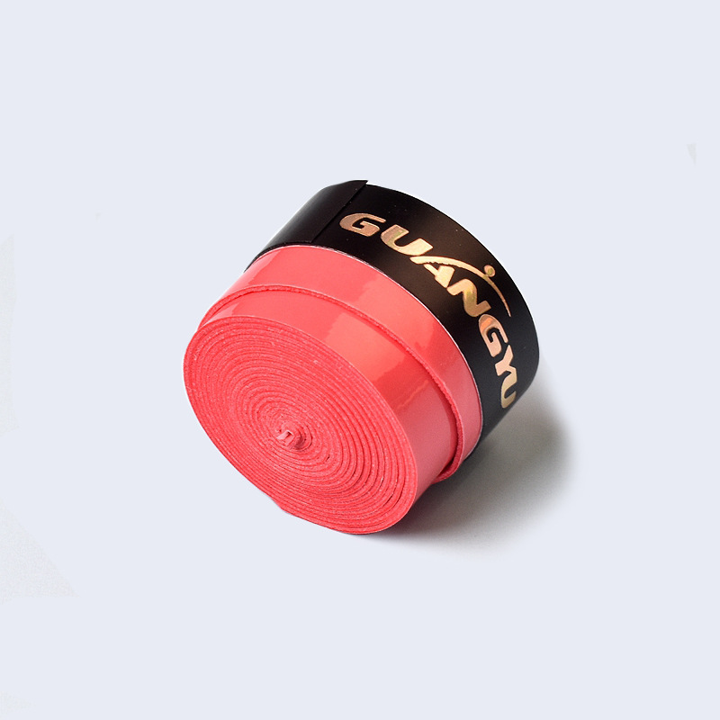 Cinta adhesiva para empuñadura de raqueta de bádminton Guangyu, plana, de PU, elástica, de alta elasticidad, banda de enrollamiento, cinta absorbente de sudor, venta al por mayor.