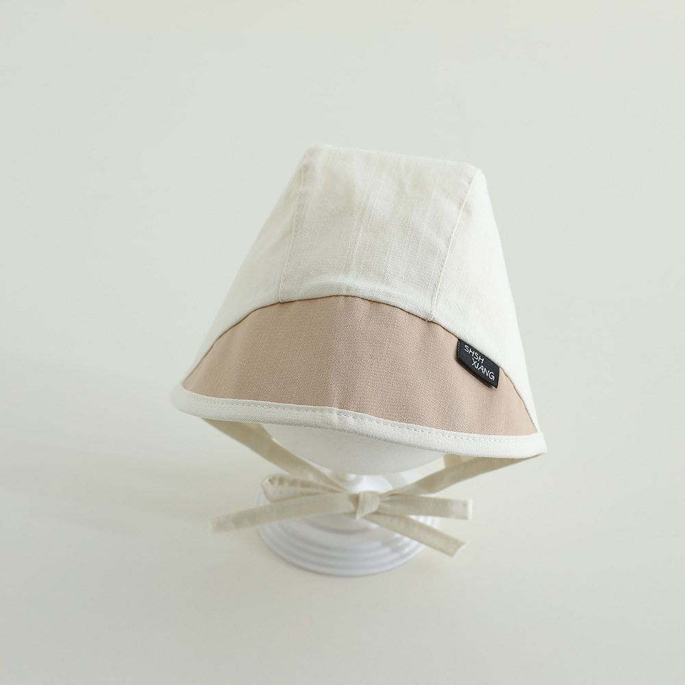 Sombrero coreano para bebés primavera y otoño delgado lazos letras baojou sombrero de corte sombrero de sombrero de abrigo recién nacido puerta de chimenea sombrero de marea