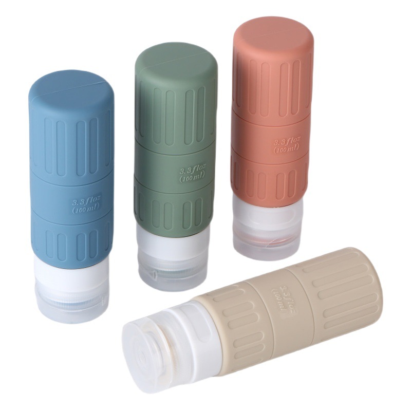 2023 transfronterizo nuevo traje de sub-botella de silicona de 100ml Champú gel de ducha artículos de tocador traje al aire libre