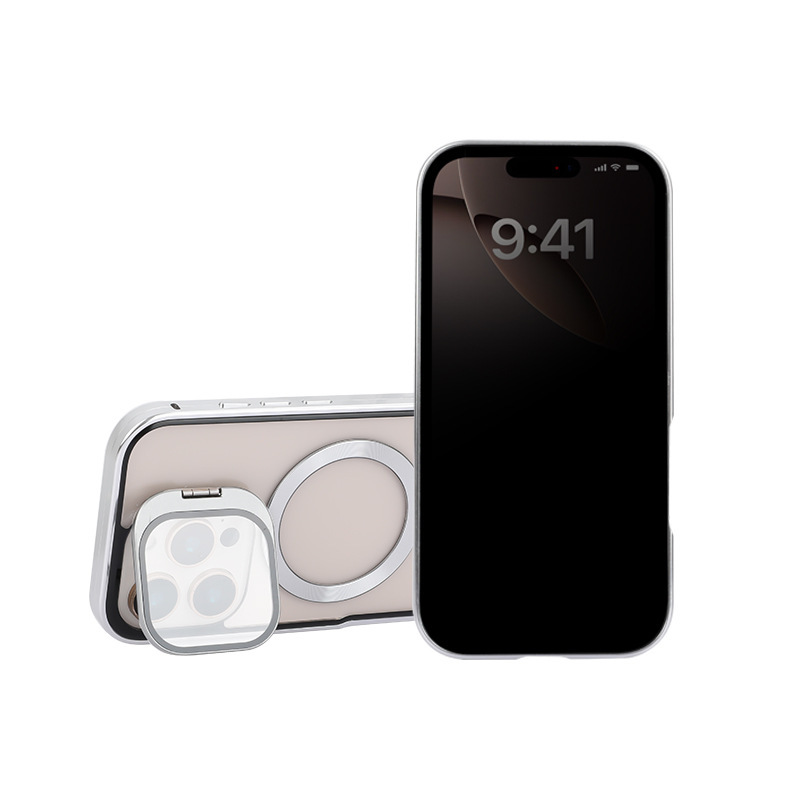 Apple 16Promax 携帯電話ケース iPhone15 磁気レンズ保護ブラケット 16 落下防止カバーに適した支点シェル|undefined