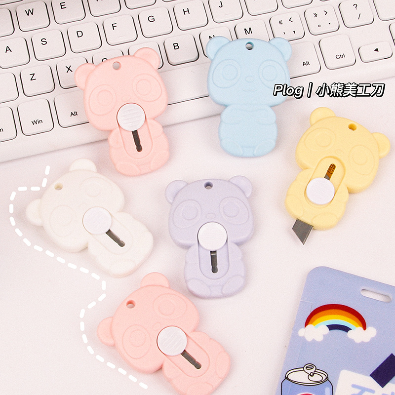 Lindo oso mini cuchillo de Arte de pequeño tamaño de dibujos animados cuchillo expreso portátil desembalaje envoltura Oficina papel corte cuchillo venta al por mayor