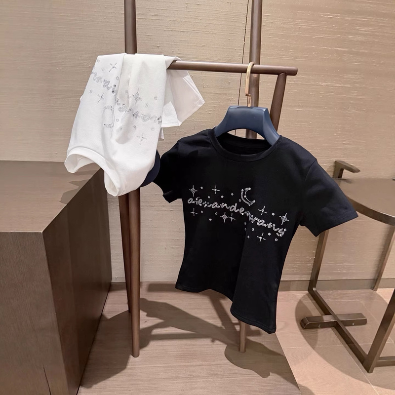 Nanyou Women's Clothing 26 Early Spring New Fashion Versatile Aw Small Moon Rhinestone Loose High-Quality T-Shirt Base Top Nanyou Women's Clothing 26 Early Spring New Fashion Versatile Aw Small Moon Rhinestone Loose High-Quality T-Shirt Base Top