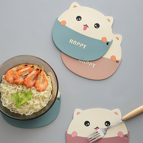 Heat insulation mat, high temperature resistant silicone anti-scalding mat, dining table mat, cartoon placemat, household coaster, casserole mat, dish mat P