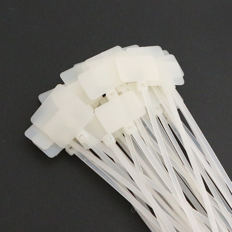 标签扎带尼龙网络记号标牌吊牌卡扣标签封条防水塑料捆绑黑白彩色