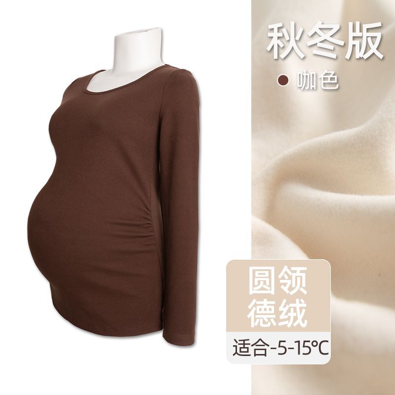 249 Коричневый топ с круглым воротником