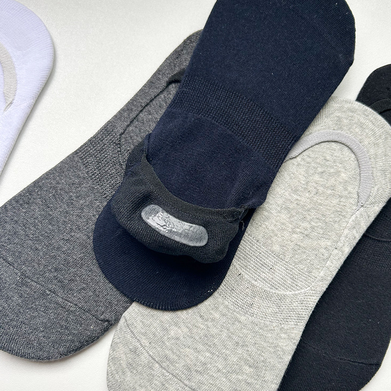 Calcetines invisibles calcetines de algodón bajos para hombres color sólido de corte bajo verano estudiante deportes corto antideslizante barco calcetines fábrica al por mayor