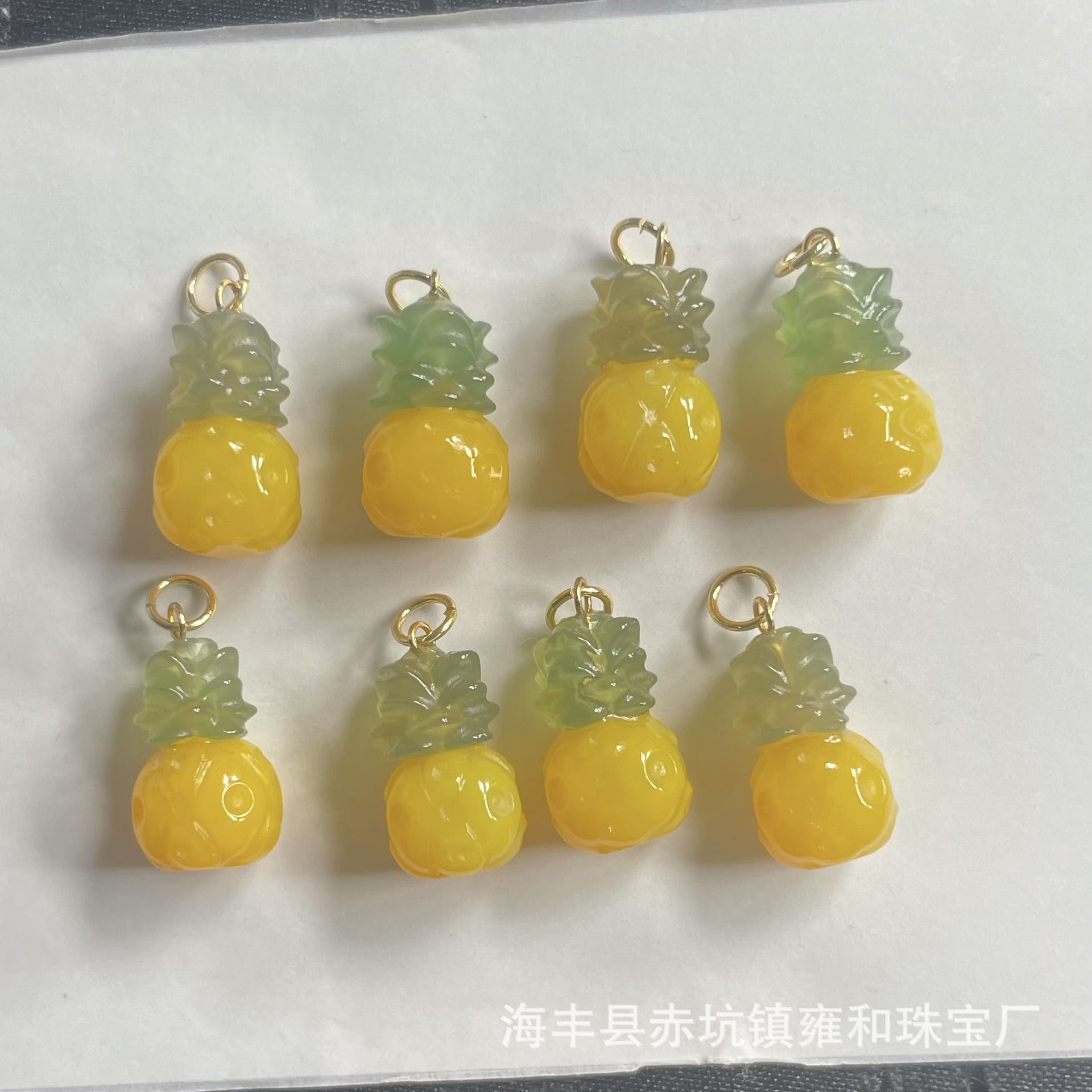 (2개) 노란색 마노 칼세도니 파인애플 펜던트 마노 파인애플 펜던트 목걸이 액세서리 작은 펜던트 작은 슬립