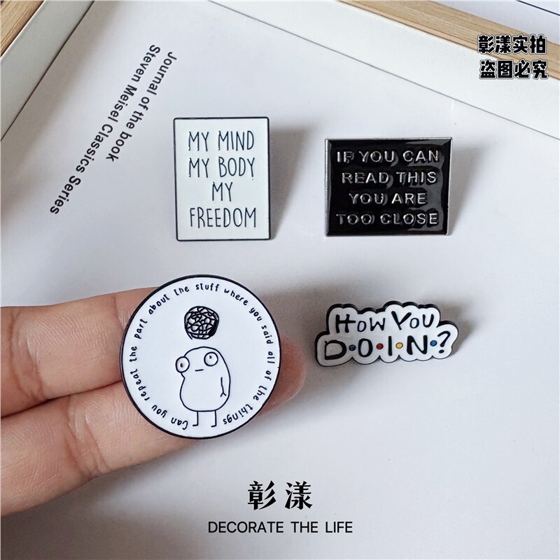 Can You Repeat the Part of Everything You Said? Brooch Cartoon Metal Badge Accessory Medal