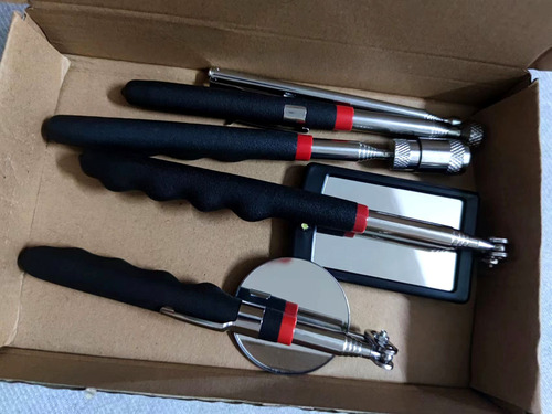 Pickup iron rod suction rod metal magnetic rod magnetic rod pickup LED light auto repair inspection mirror reflector