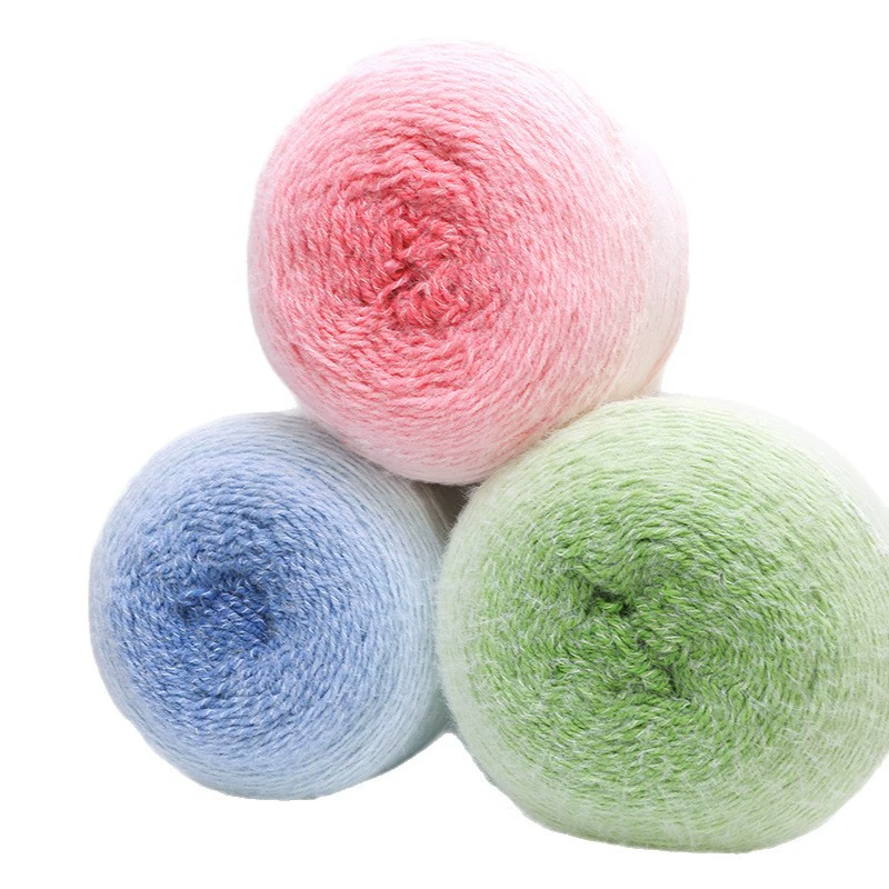 Gradient section-dyed wool yarn cake, 600 g, hand-knitting & crochet scarf thread