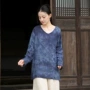 长袖v领大码女式t恤