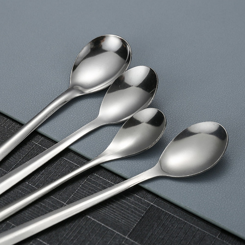 Stainless steel long-handled spoon household spoon adult children mixing spoon office coffee spoon dessert spoon
